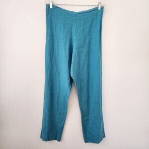 Bryn Walker Linen Pant Women L Lagenlook Flowy Old Money Minimalist Quiet Luxury